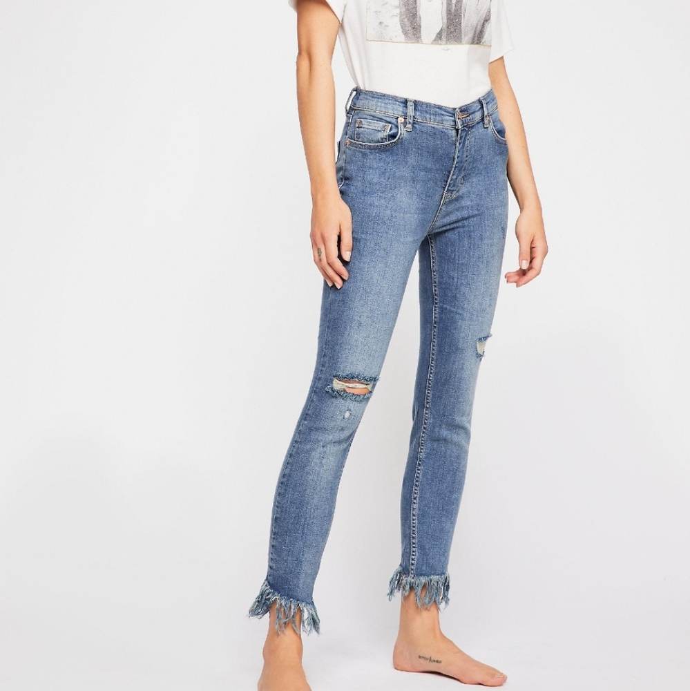 Free People Great Heights Frayed Jeans